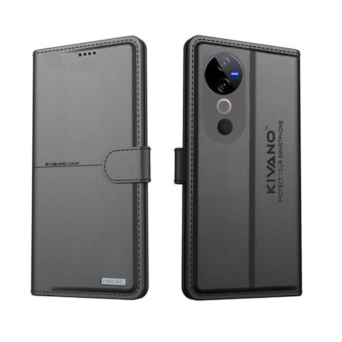Image of Compatible with Vivo T3 Ultra 5G / Vivo V40 5G / Vivo V40 Pro 5G Flip Cover | Leather Finish | Inside Pockets & Inbuilt Stand | Shockproof Wallet Style Magnetic Closure Back Cover Case