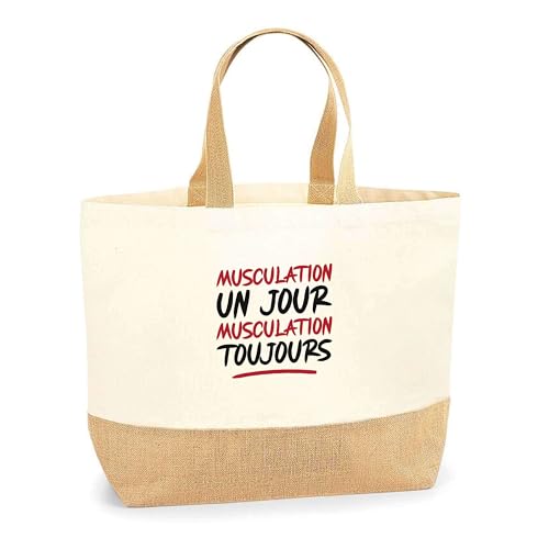Sac jute musculation cabas de plage et cadeau anniversaire original