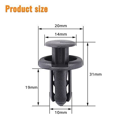25Pcs 10Mm Hole Front Rear Bumper Push Type Retainer Rivet Clips Compatible With Acura Honda 91503-Sz5-003, Black #TOP1