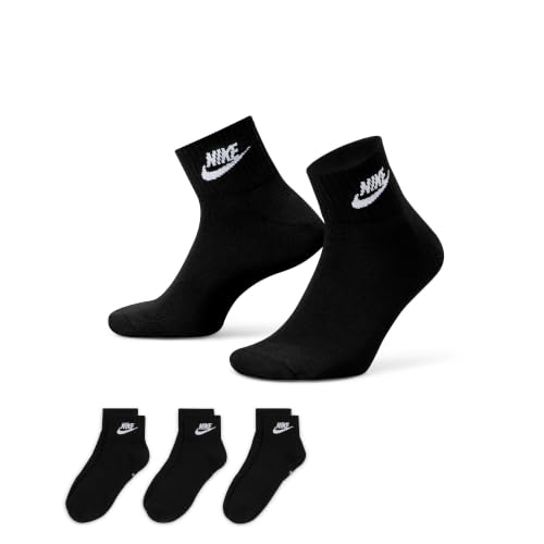Image of Nike Unisex Adult Sportswear Dri-FIT Everyday Essential Ankle Socks (3-Pack) | Mens and Womens