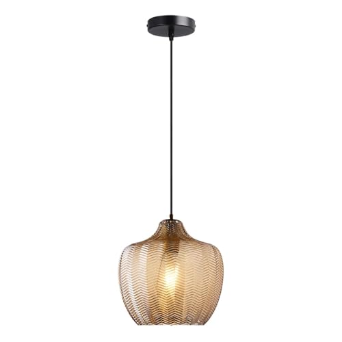 Suspension industrielle américaine en verre et métal à une tête pour îlot de cuisine