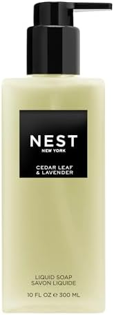 NEST New York Liquid Soap, Cedar Leaf & Lavender - 10 fl oz - Cleanses & Nourishes Skin - Approx. 300 Pumps Per Bottle - Gluten Free & Cruelty Free