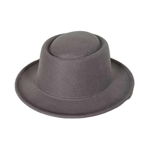Oxxggkao Sombrero estilo fedora vintage de algodón de ala corta estilo vaquero occidental versátil para cenar al aire libre, uso casual, sombrero Panamá para hombre, plegable, gris, Talla única