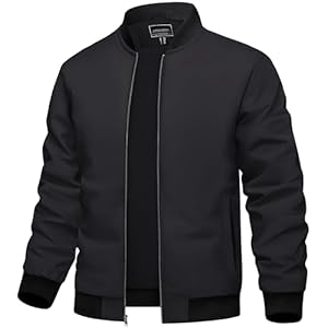 TACVASEN Men’s Lightweight Jacket Spring Bomber Fall Windbreaker Casual Stylish Coats with Pockets