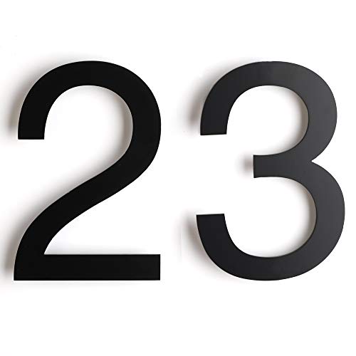Mellewell Floating House Numbers 5 Inch Stainless Steel 18-8, Comtemporary Style Black, Number 3 Three, HN05HB-3