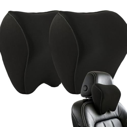 Alaoo Auto Nackenkissen 2PCS Auto Kopfstütze Kissen Weichheit Autokopfstützenkissen Kopfkissen für Autositz mit 100% Memory Foam und atmungsaktiver Abnehmbarer Abdeckung für Autos Büros
