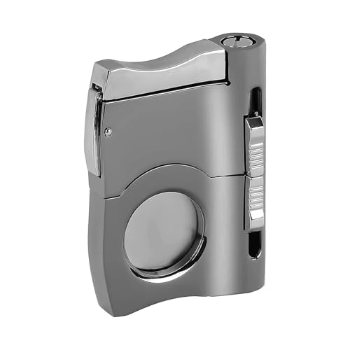 VYSLZ Cigarrskärare V-formad rostfritt stål skivare med dubbla giljotin bärbara metallröktillbehör