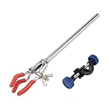HEALLILY Flask Clamp Zinc Alloy Laboratory Prong Swivel Clamp with Cross Stand for Scientific Research Teaching Experiments Industrial Use