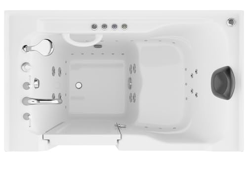 ANZZI Tubs Series Left Drain Quick Fill Walk-in Whirlpool and Air Tub with Powered Fast Drain in White Finish 36 in. x 60 in. | AMZ3660LWD - Image 4