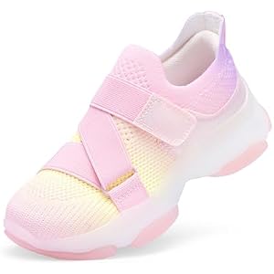 DREAM PAIRS Kids Sneakers Girls Slip-On Shoes Z-Strap Colorful Jelly Sole Walking Shoes 12 Little Kid Rainbow/Pink