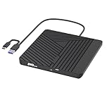 MOSWAG CD DVD Drive Esterno, USB 3.0 e USB C CD/DVD Burner +/-RW Unità Ottica, DVD Sottile Portatile CD ROM Riscrittore Scrittore Duplicatore per Desktop, Windows 11/10 PC MacBook Pro Linux PC