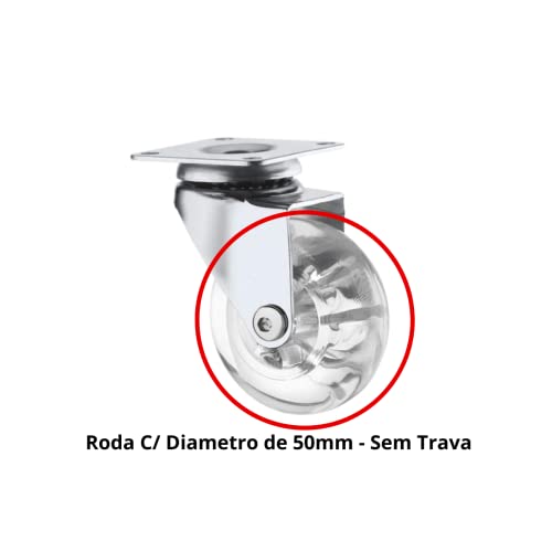 Rodizio para Moveis Roda Gel 50mm 2 Com Trava e 2 Sem Trava