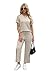 WIHOLL Two Piece Sets For Women Summer Loungewear Matching Sets Fitness Clothing Petite Capri Pants Spring Break Airplane Essentials Vacation Outfits Beach Fashion 2025 Beige S