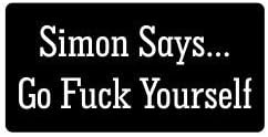 3pcs Simon Says Go F Yourself Funny Hard Hat/Helmet Vinyl Decal Sticker