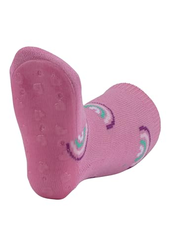 Sterntaler Fli Fli AIR Doppelpack Einhorn - Mädchen Fliesen Flitzer mit Motiv - Stoppersocken Baby mit Innenfrottee im Sohlenbereich- Baby und Kinder Strümpfe mit Anti-Rutsch-Sohle, puderrosa, 28