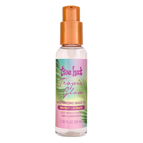 Image of Tree Hut Mini Tropic Glow Moisturizing Shave Oil, Gel-to-Oil Formula, Ultra Hydrating Barrier for a Close, Smooth Shave, for all Skin Types, 2 Fl Oz