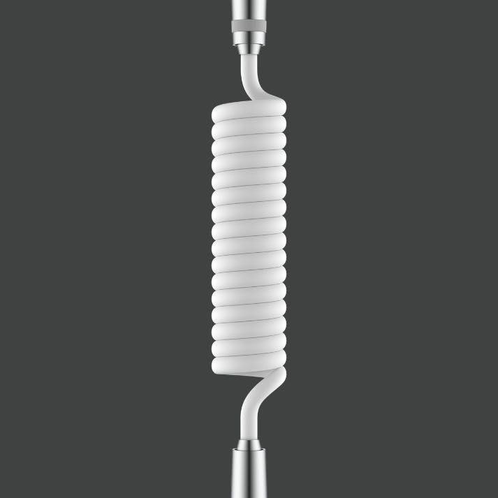 Image of Mila Telephonic Hose for Bathroom - 2 Meter, White | Flexible PU Shower Hose Pipe /Jet Spray Pipe /Bidet Sprayer Hose | Explode-Proof Spring Coil Design | 1.5 Yr Warranty