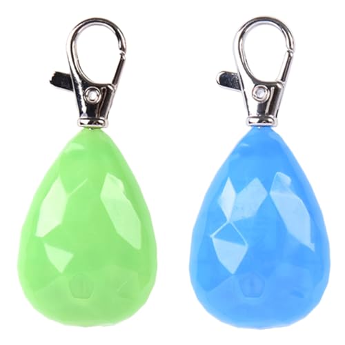 Lurrose Lámpara Colgante LED Recargable para Perro 2 Piezas, Colgante de Seguridad Azul y Verde, Accesorio Visible para Mascotas en Exteriores y Paseos Nocturnos