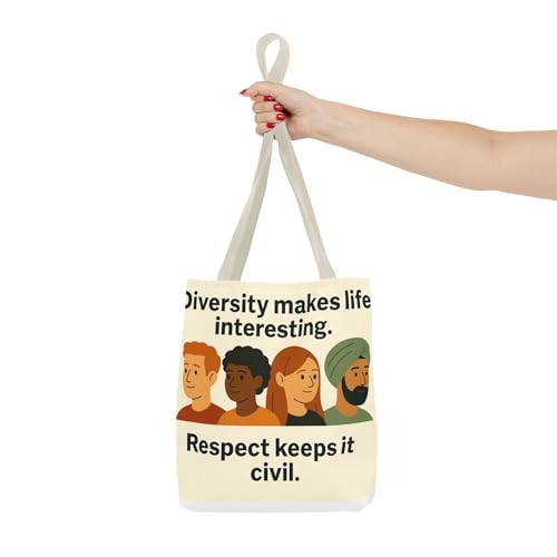 Diversity Respect Tote Bag, Inspirational Tote, Reusable Shopping Bag, Eco-Friendly Tote, Gift for Activist4