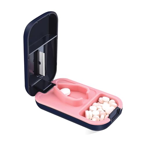 Lightweight Pill Tablet Cutter Portable Tablet Cutter Pill Large Pills Cut in Half Quarter 2 in 1 Small Pill Splitter Pretty Delicate Pill Cutter for Tablet Vitamin Medicine