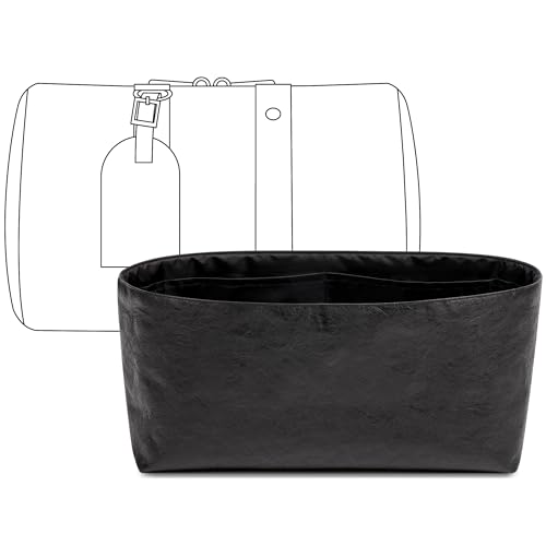 FANJI Project Tote Bag Organizer Insert for LV City Keepall Handbag, Custom Fit Inside Premium Matte Black Lightweight WaterResistant Purse Insert