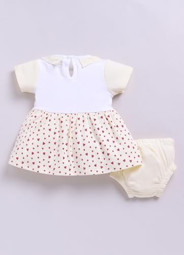 Image of Smart Baby Cotton Frock Set for Baby Girl - Stylish Soft Dress with Bloomer & Headband | 9-12 Months | Mint and White | Pack of 1