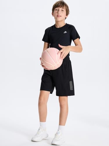 DEVOROPA Boys Athletic Shorts Lightweight Quick Dry Hiking Cargo Shorts with Zipper Pockets for Outdoor Running3