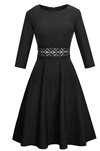 Image of HOMEYEE Women's Cocktail A-Line Embroidery Casual Party Summer Wedding Guest Dress A079
