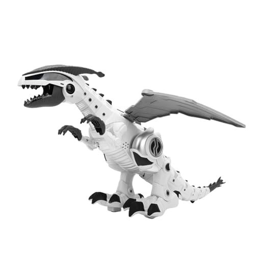 Juguete dinosaurio robot blanco que camina para evitar pantallas 5