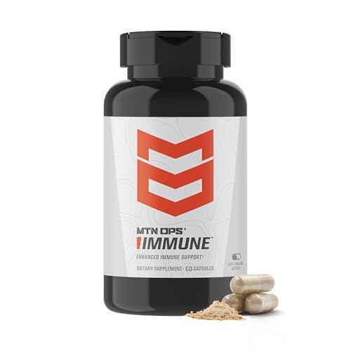 MTN OPS Immune™ Capsules Daily Immune Support with Vitamin D, Vitamin C, Zinc, Elderberry, Echinacea & Antioxidants - 60 Easy-Swallow Capsules - 30 Servings