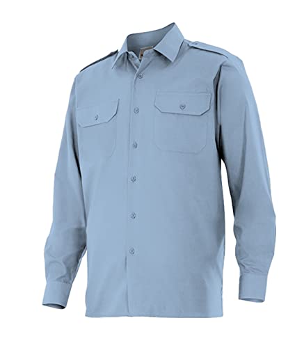 Velilla 530 5 L - Camisa manga larga con galoneras Celeste Talla L