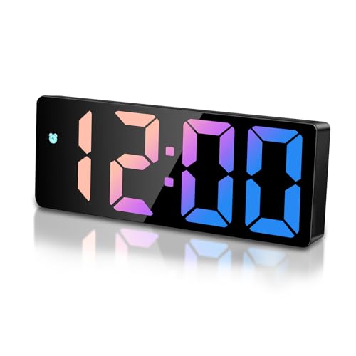 Sarsumir Wecker Digital Uhr, LED Digitaler Wecker mit Zeit Datum Temperatur Schlummerfunktion Helligkeit Einstellbar wecker Kinder für Zuhause...