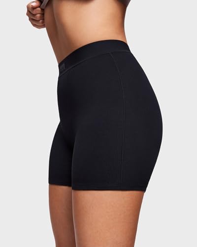 INLYRIC Women's Boxer Briefs Cotton High Waisted Boy Shorts Underwear 5" Inseam Stretch Boxer Shorts2