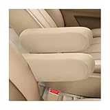 Sylvil 2 PCS Car Front Seat Armrest Covers, Elastic Fabric Auto Seat Armrest Protectors, Comfortable Front Seat Arm Rest Cover Replacement for Most Vehicles, Car Accessories (Beige)