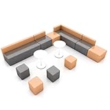 KIBONCY Modernes Büro-Sofa-Set mit Tisch, kreative modulare Lounge-Sitzgelegenheiten for Empfangsbereich, Wartezimmer, Schulungszentrum(H)