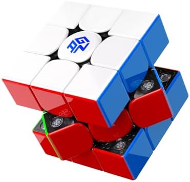 GAN V100 Maglev UV Speed Cube 3x3 Magnetic, Omni-Directional Positioning 64g Lightweight Speedcube Brain Teaser Puzzle Fidget Toy for Kids Adults, 55mm Black Inner Surface