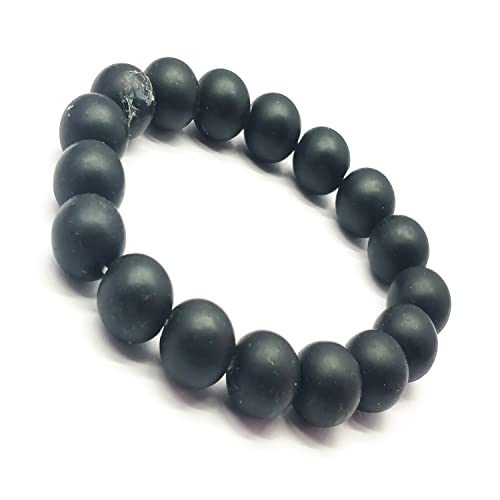 Bracelet onyx noir mat 12mm LKBEADS pour le bien-être quotidien