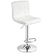 COSTWAY Bar Stool, Modern Swivel Adjustable Armless Barstools, Square Counter Height PU Leather Bar Stools for Kitchen Dining Living Bistro Pub Chair Counter Back Barstool(White, 1 Stool)