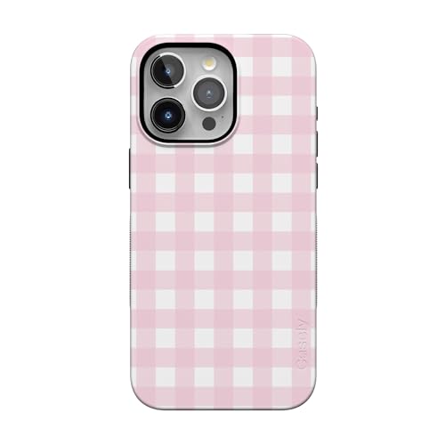 Casely iPhone 15 Pro Case | Pink Plaid | Sunday Best | Bold Protective Design | Compatible with MagSafe by Casely - Used condition - US$14.34
