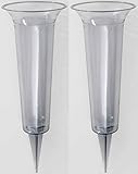 Novaliv Grabvase 36 x 10,5 mit Erdspieß Blumenvase (2, 36x10,5)