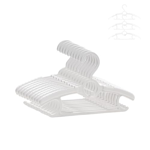 ManGotree Perchas de plástico Ajustables para bebés Paquete de 10 Blanco