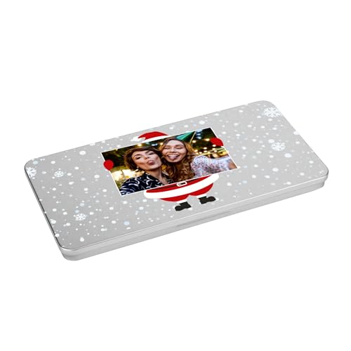 Herz & Heim® Geschenk-Metallbox mit Namensaufdruck zu Weihnachten für Gutscheine (Foto Weihnachtsmann) Herz & Heim® Geschenk-Metallbox mit Namensaufdruck zu Weihnachten für Gutscheine (Foto Weihnachtsmann)