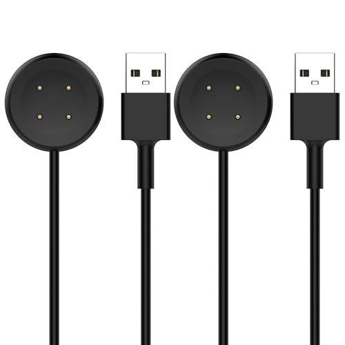Compatible for Google Pixel Watch 2 Charger Replacement USB Charging Cable Dock Stand for Pixel Watch 2 Smartwatch, 2Pack 3.3Ft Durable Portable Charger Dock Cord (Black&Black)