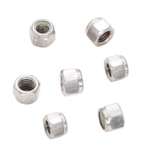 Image of 10pcs 1 /2-13 Lock Nuts 304 Stainless Steel / 18-8, Nylon Inserted Self Locking Nut Silver Tone, 1 /2 inch-13 Nylock Nuts, 1 /2 Nylon Lock Nuts for Machine