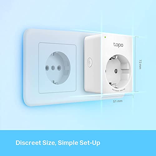 Tapo Prise Connectée WiFi, Suivi de consommation, 16A Type F, Compatible avec Alexa et Google Home, Contrôler Le radiateur, Le Chauffage, Économie d'énergie, Commande vocale, P110(4-Pack)