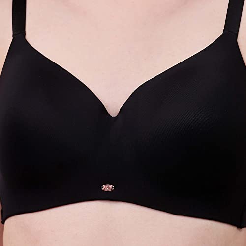 Image of SOIE Women's Full Coverage Padded Non-Wired Seamless T-Shirt Bra | Ultra Soft Nylon Spandex with Adjustable Straps, Side Support & Smooth Invisible Finish