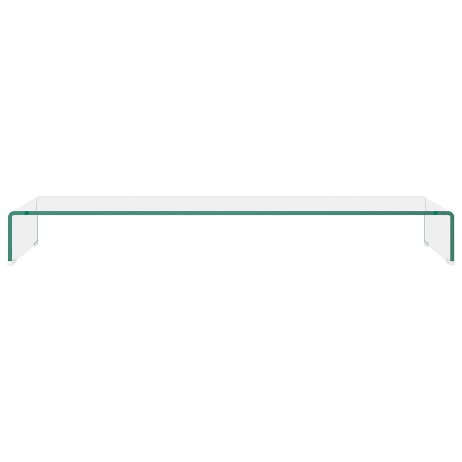 Stojak na telewizor/podnośnik monitora, stojak na ekran komputera, stojak na monitor biurko, akcesoria biurowe, akcesoria biurkowe, podstawa monitora, przezroczyste szkło 110 x 30 x 13 cm