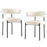 QQXX Upholstered Dining Chairs Cute Boucle Chair,Mid Century Modern Dining Chair for Kitchen Dining