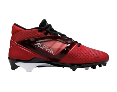 Nike Alpha Menace 4 Pro Football Cleats (FD7037-600, University Red/Metallic Silver/Team Red) Size 7.53