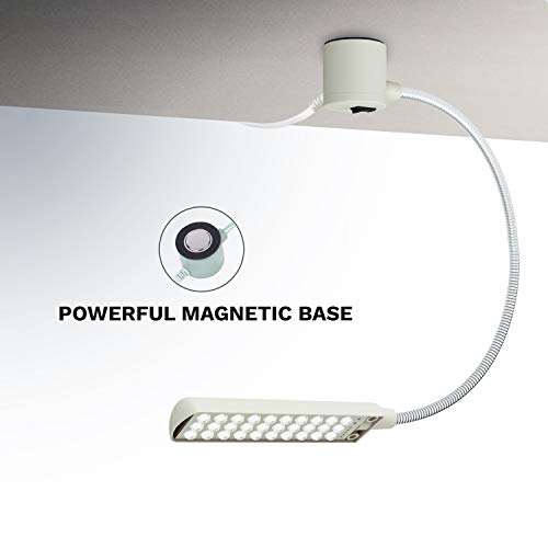 LED Lamp Magnetic Base, 30 LEDs, Extra Long Flexible Gooseneck, Sewing Machine, Work Light for Workbench, Metal Lathe, Machinist, Bench Grinder, Band Saw, Drill Press, Desk, flexable Light with DISC - Thumbnail 2